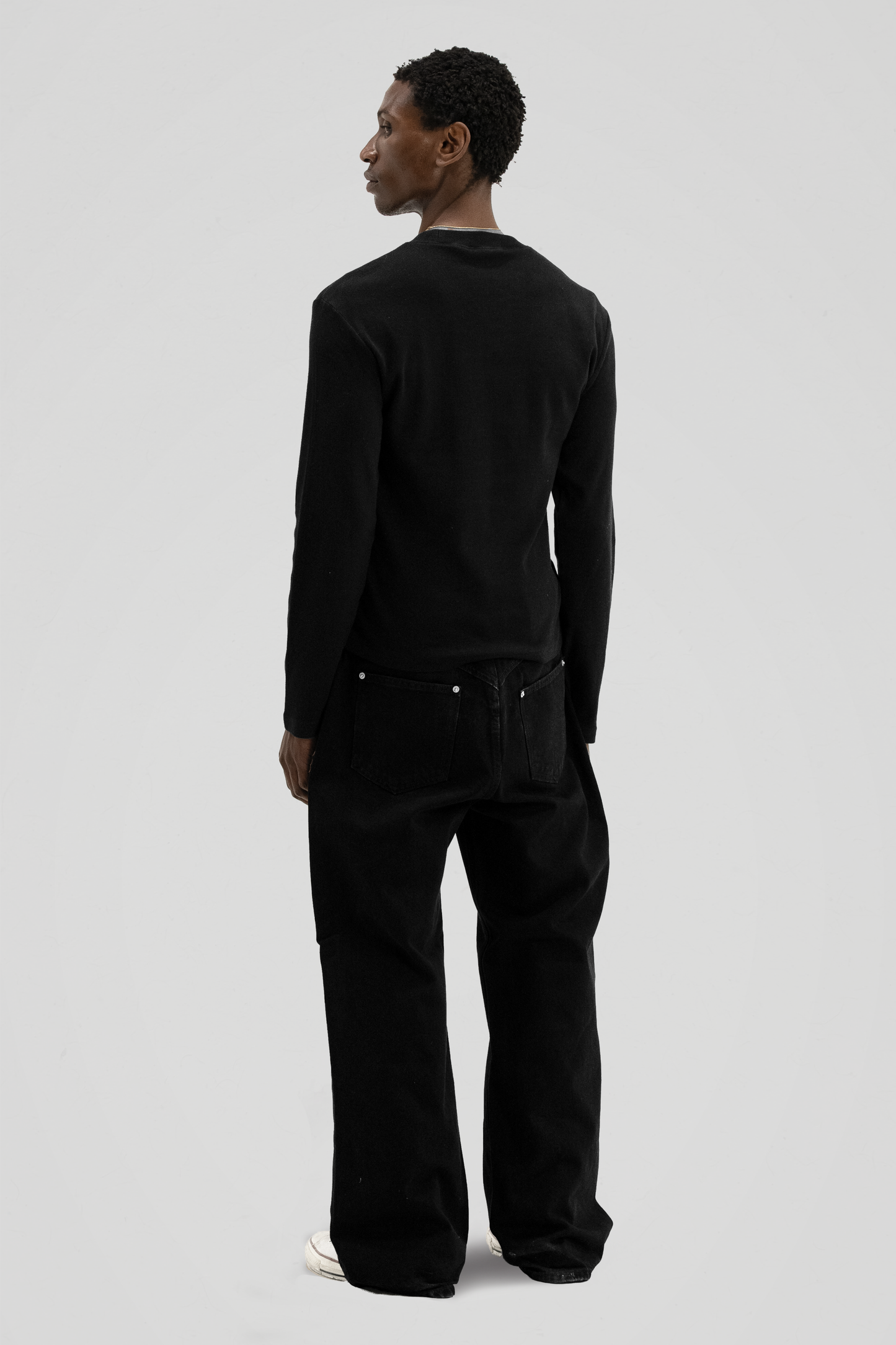 'Tandem' Black Ribbed Long sleeve