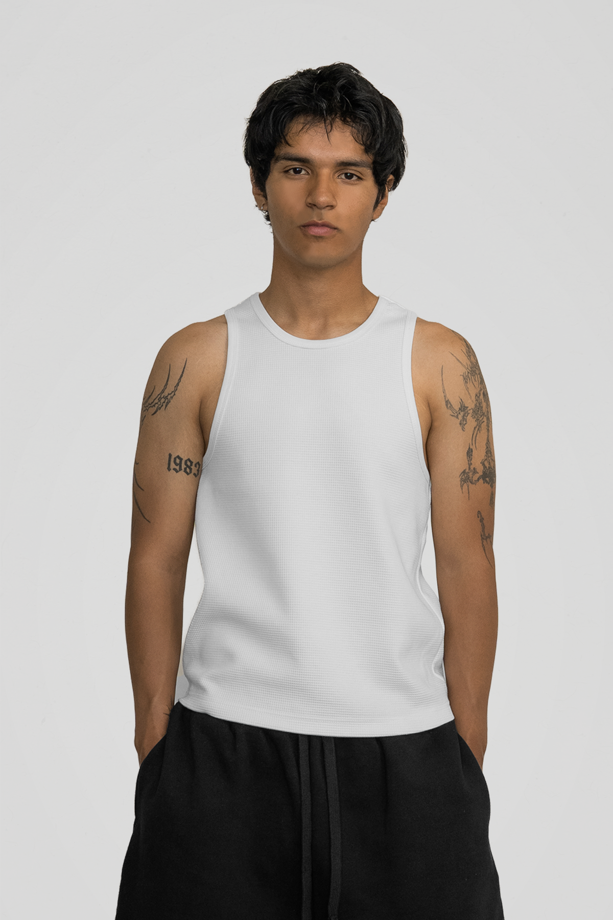 White' Waffle Knit Tank Top – LucidBlanks